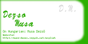dezso musa business card